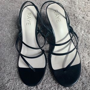 RAYE black strappy sandals heels 6 MNZ Revolve